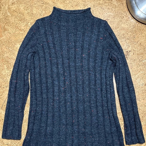 Madewell Donegal Rolled Mockneck Sweater Dress In Gray With Color Fleck Sz M - Picture 4 of 16